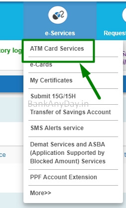 atm card services pe click kare