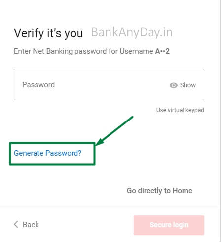 click on Generate Password