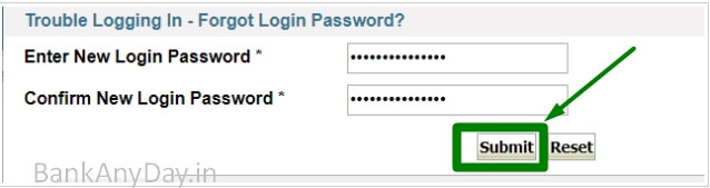 enter new sbi netbanking password
