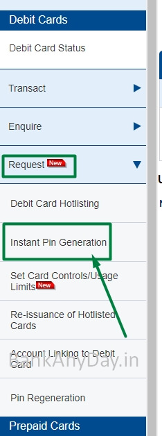 hdfc netbanking se instant pin generation pe click kare