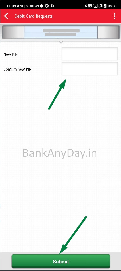 kotak debit card pin change in kotak app