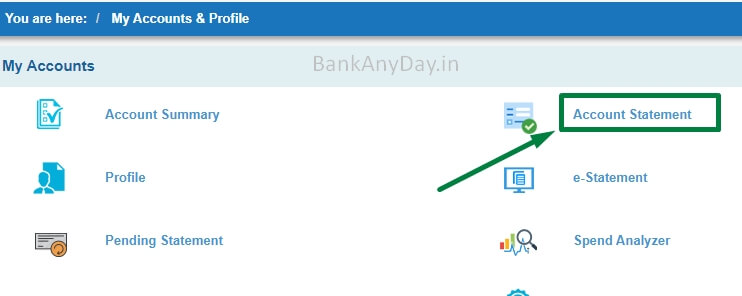 click on account statement in sbi netbanking (1)