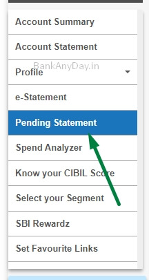 click on pending statement