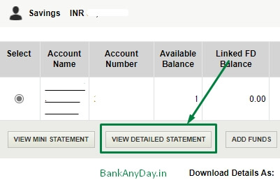 click on view detailed statement in icici netbanking (1)