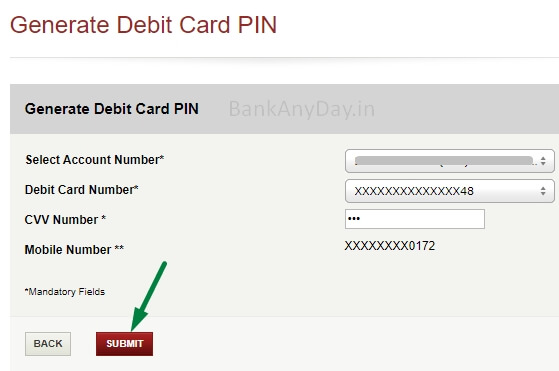 enter cvv to generate icici atm pin