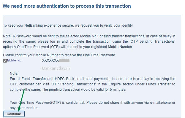confirm mobile number to generate hdfc debit card pin