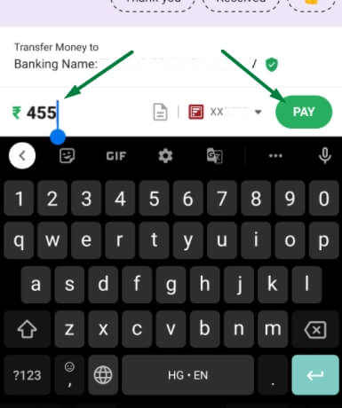 enter amount to send from mobile number in phonepe