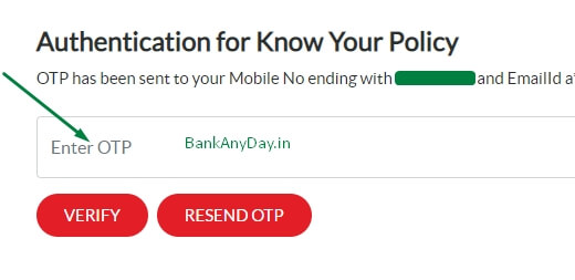 enter otp to download hdfc ergo policy