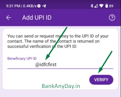 enter upi id in phonepe