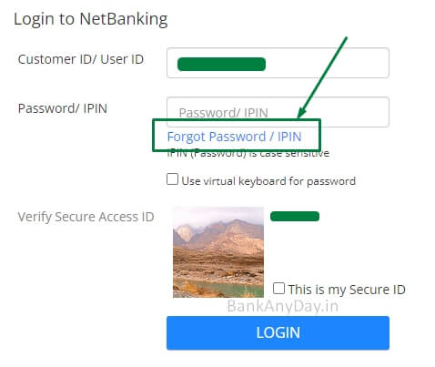 forgot password option pe click kare