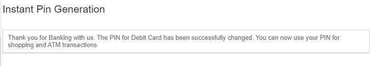 hdfc debit card pin genetation completed