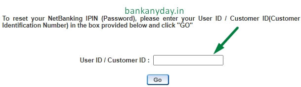 hdfc password reset karne ke liye customer id enter kare