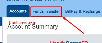 click on funds transfer in hdfc netbanking