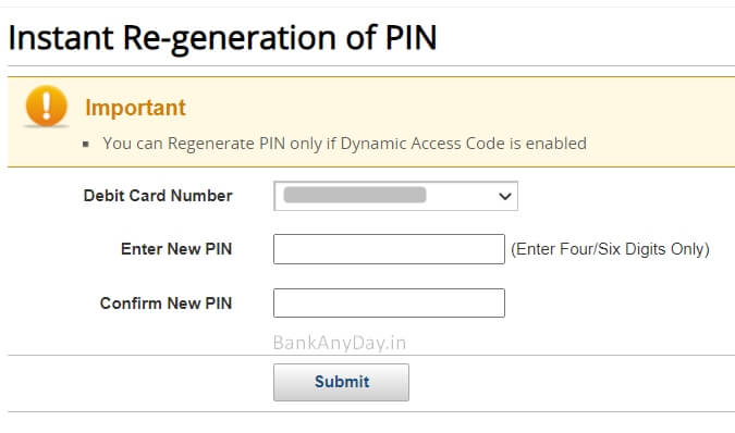 enter new pin for kotak debit card
