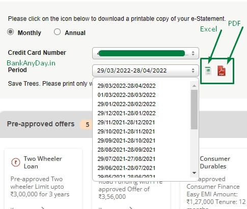 download icici credit card statement using netbanking