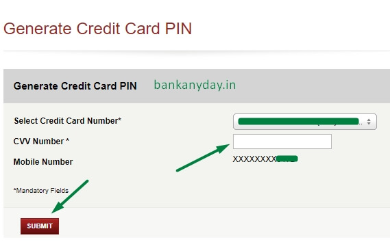 enter cvv to generate icici credit card pin