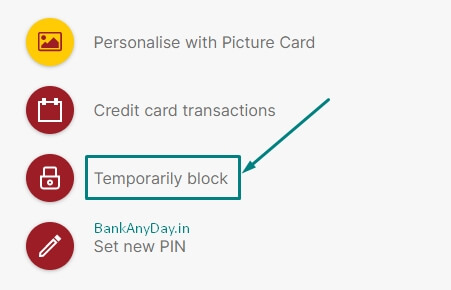 click on temporary block option in idfc net banking