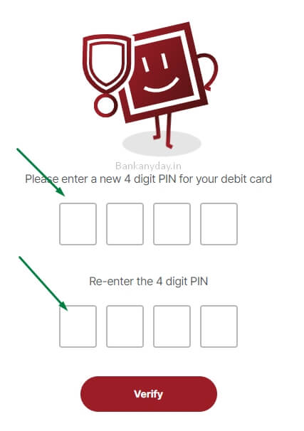 enter new atm pin for idfc debit card
