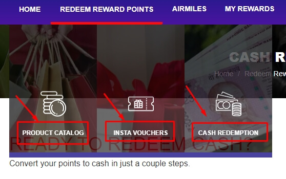 select reward point redeem method