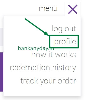 kotak rewards website me menu se profile option pe click kare