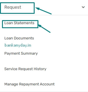bhfl site me loan statement option pe click kare
