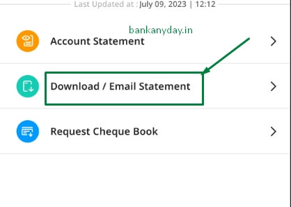 fedmobile app me download statement pe click kare