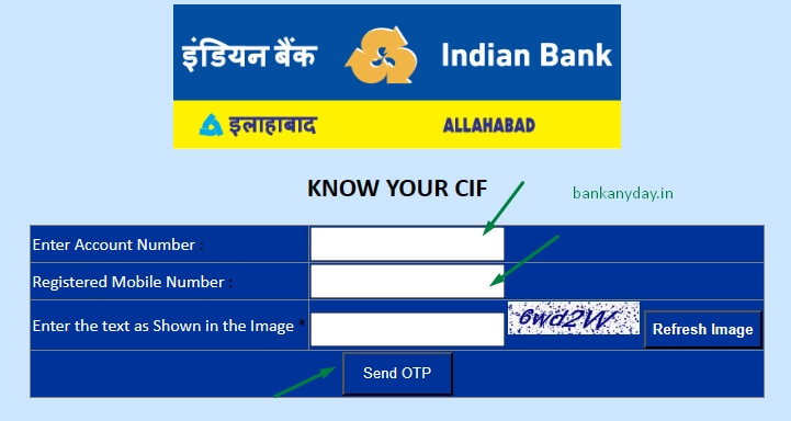 online tarike se indian bank cif number pata kare